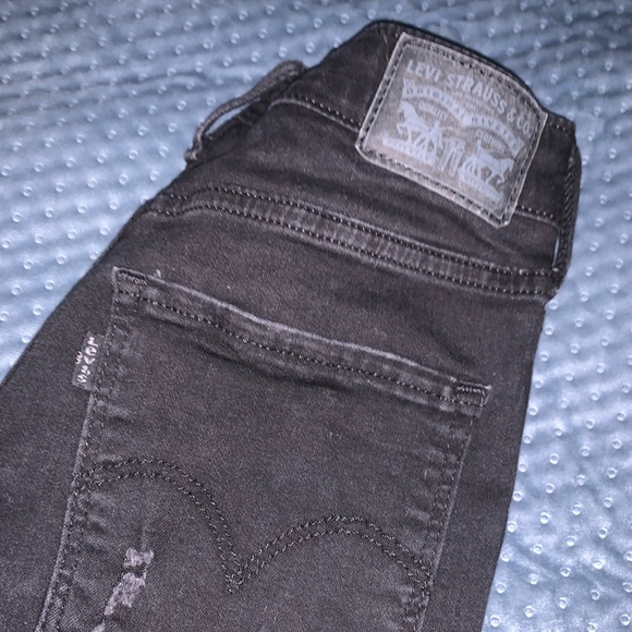 Levi Strauss & Co distressed high rise skinny black jean size 27 - Picture 2 of 4